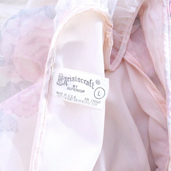 Aristocraft Vintage Floral Pink Double Nylon Nightgown M/L - Picture 11 of 12